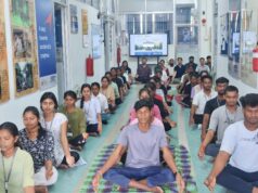 एचडीएफसी बैंक परिवर्तन परियोजना के अंतर्गत कौशल विकास केन्द्र कोनी में मनाया गया 12वां अंतर्राष्ट्रीय योग दिवस