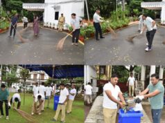 राजभवन परिसर में अधिकारियों-कर्मचारियों ने की साफ-सफाई