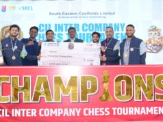 SECL कोल इंडिया अंतर-कंपनी शतरंज प्रतियोगिता 2025–26 का सफल समापन, WCL बना विजेता, एसईसीएल को मिला दूसरा स्थान